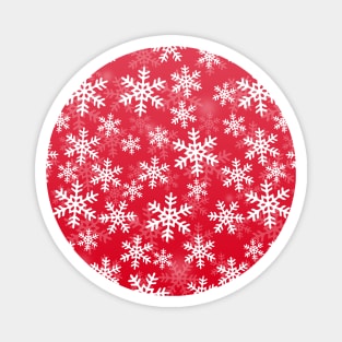 Red and White Snowflakes Magnet